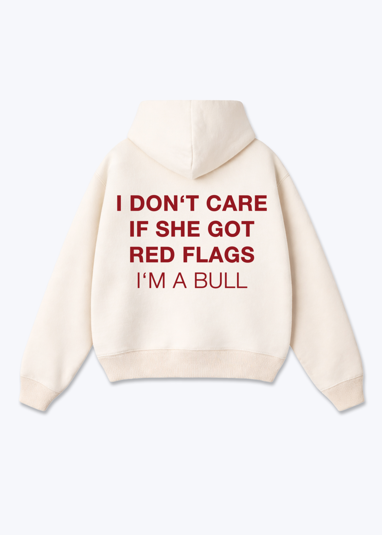 I'M A BULL HOODIE - Beige Back (Designed)