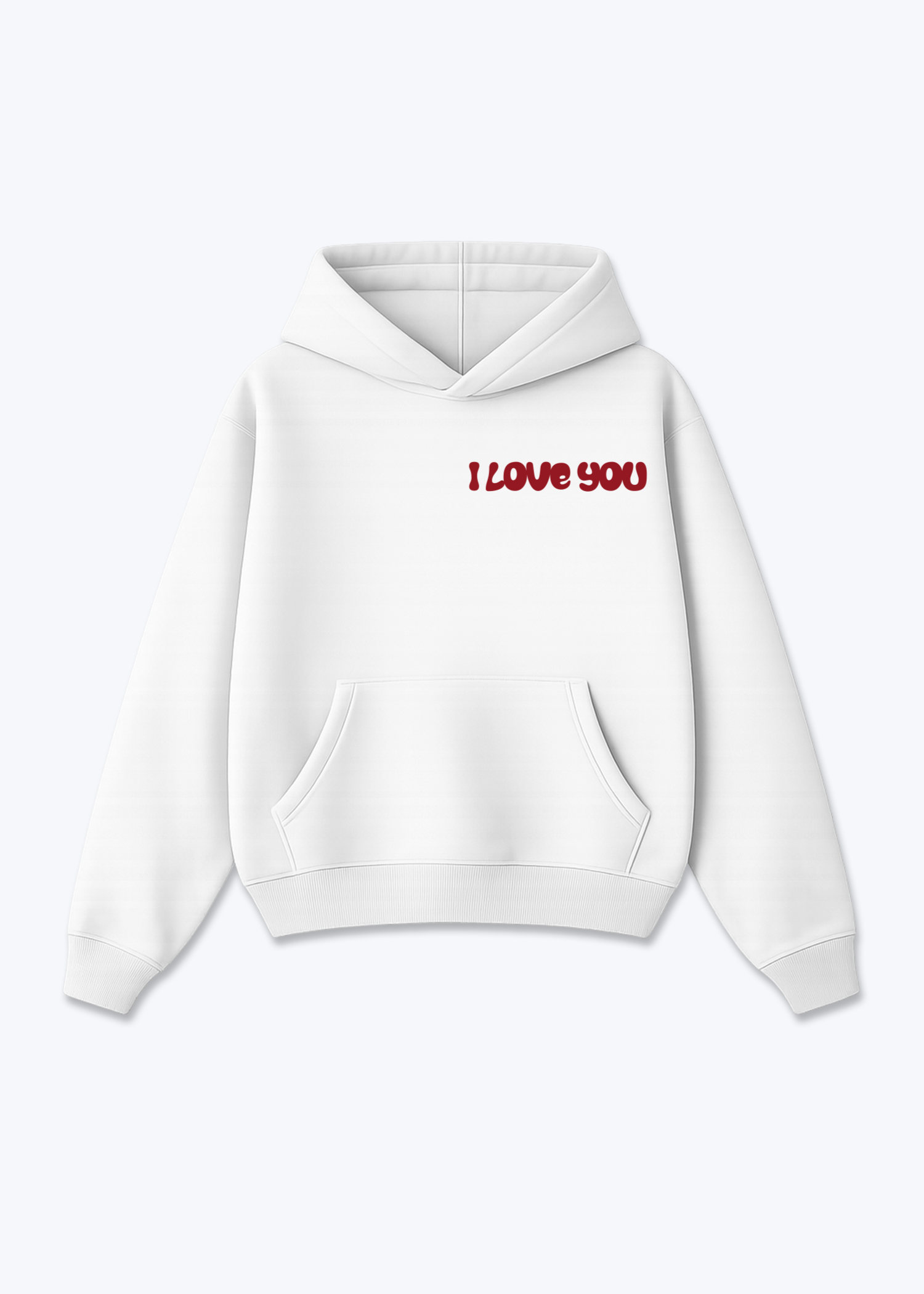 LOVE YOU MORE HOODIE - White Front (Designed)